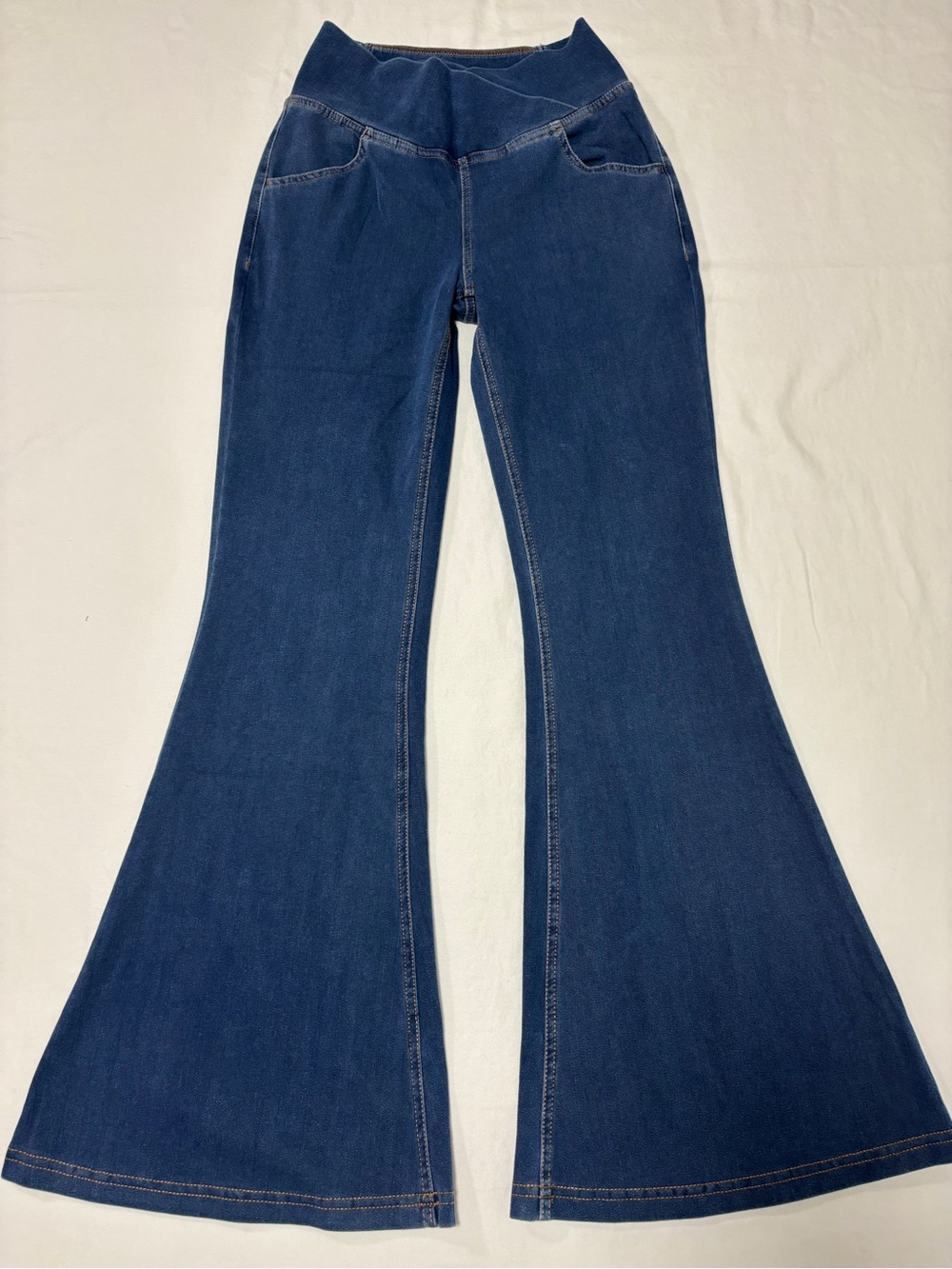 HALARA Dark Blue Pull-On Flare Jeans